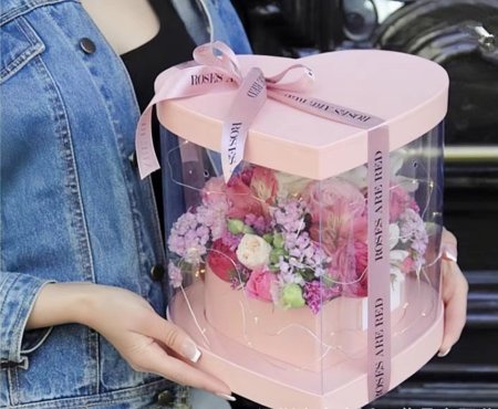 صندوق قلب شفاف بلاسيتك